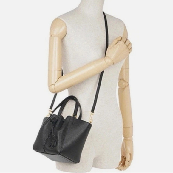 Tory Burch Magraw Dragonfly Black Leather Shoulder Bag - Picture 13 of 13